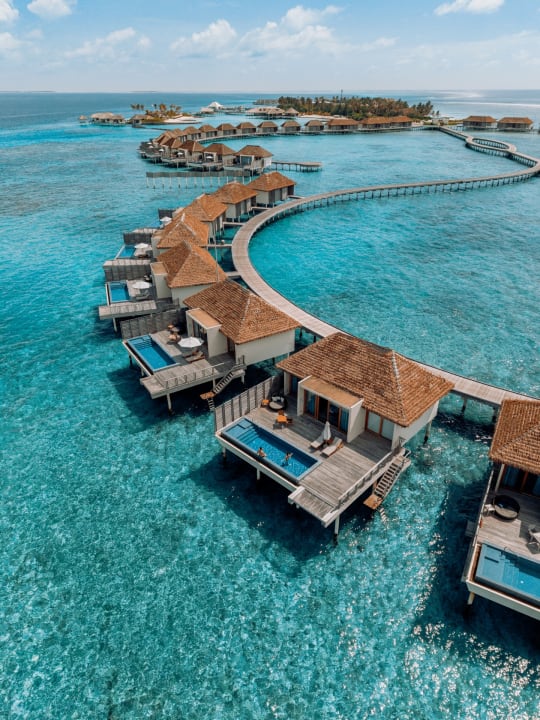 Radisson Blu Maldives overwater villas aerial photography by Filippo Bellisola