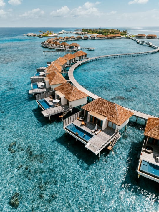 Radisson Blu Maldives overwater villas aerial photography by Filippo Bellisola