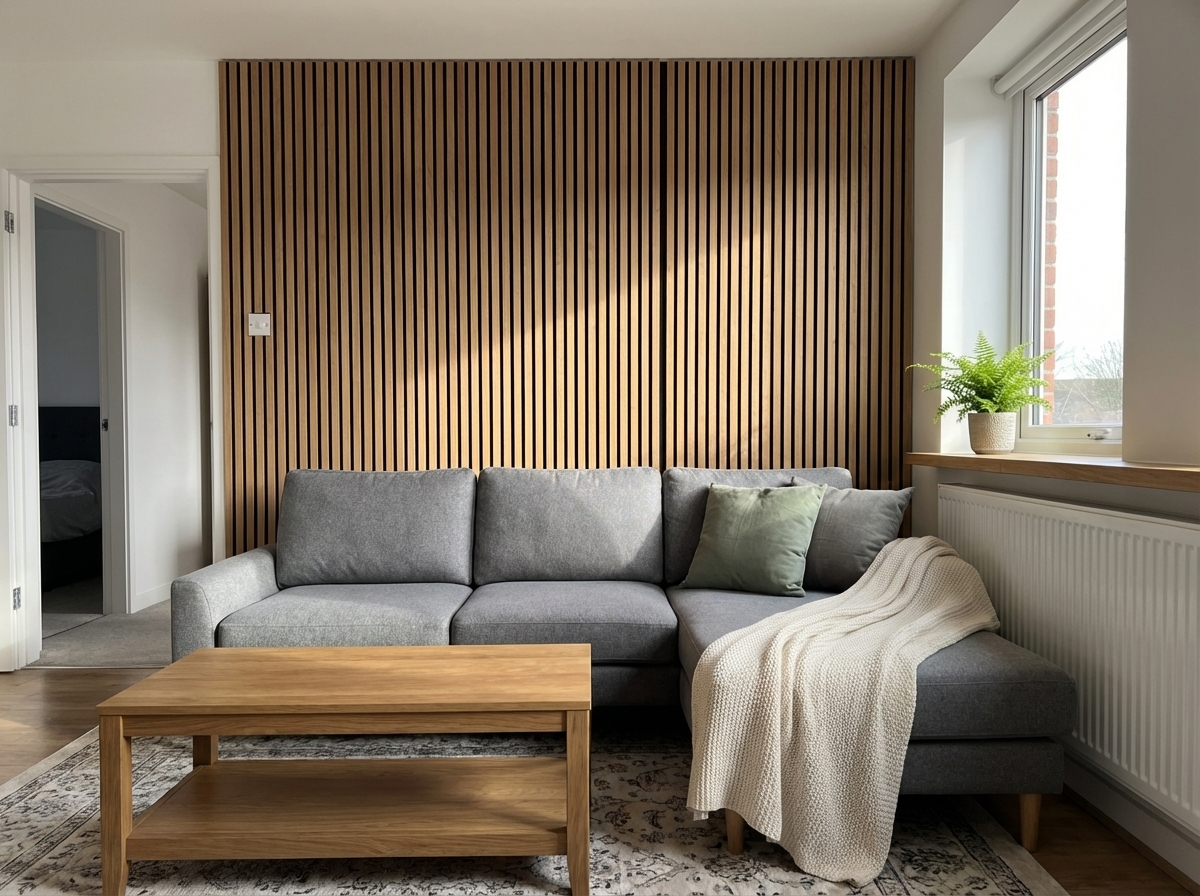 Oakwoods &mdash; Apres : mur avec panneaux poses