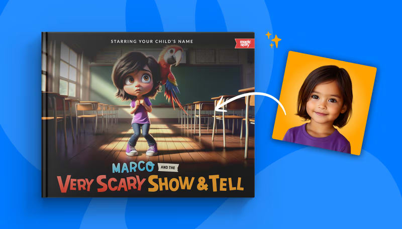 Interior spread from The Emotion Emporium showing the child learning to identify and name different feelings