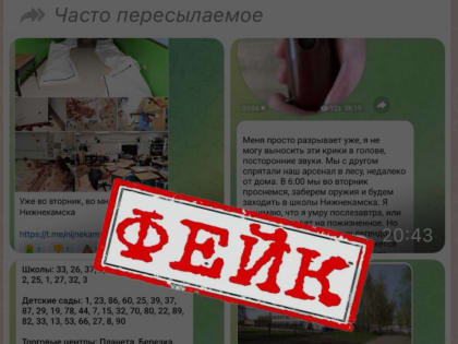 Информация о якобы готовящемся теракте на территории учебных заведений Нижнекамска фейковая!