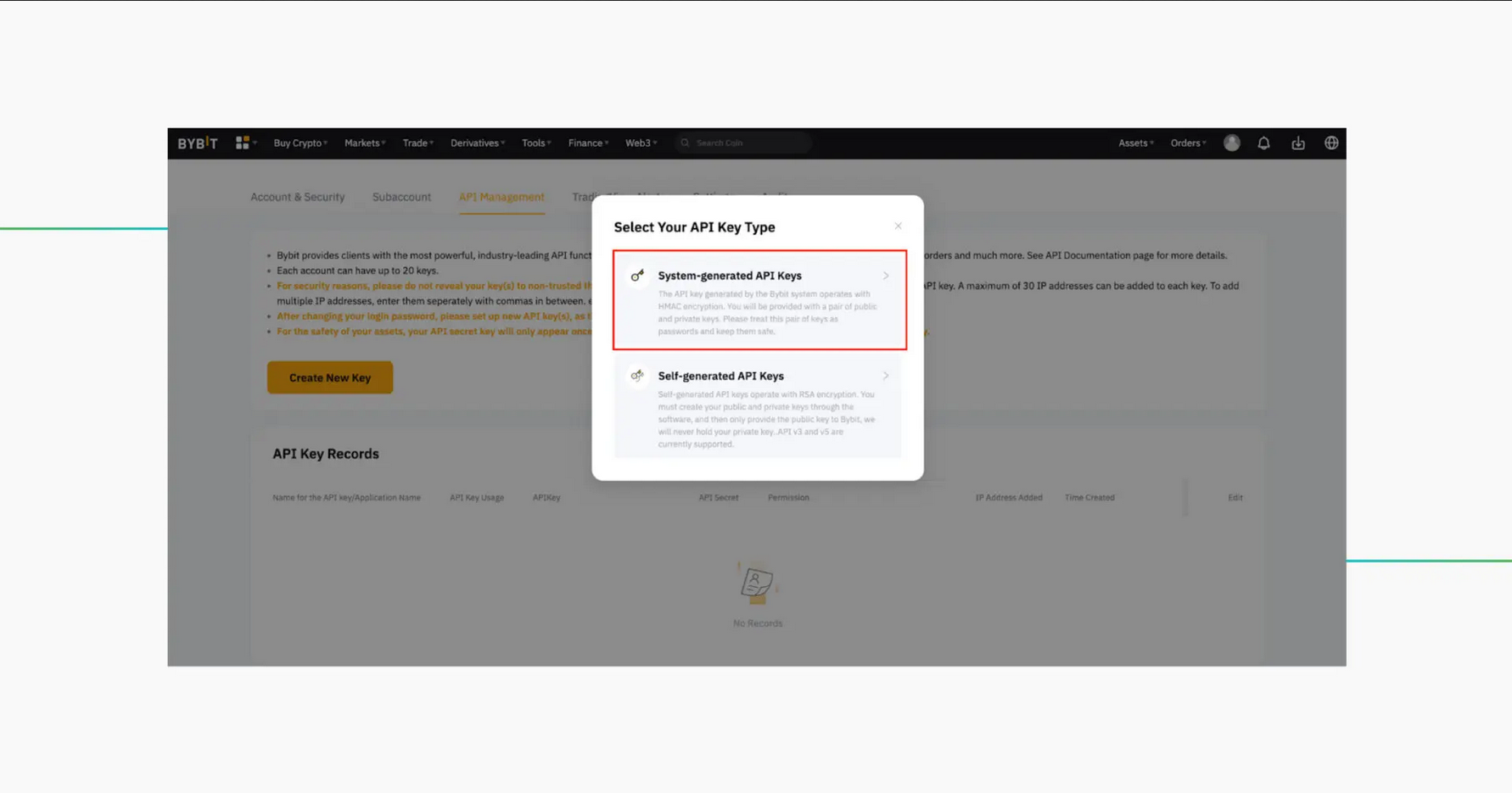 ByBit API Create New Key