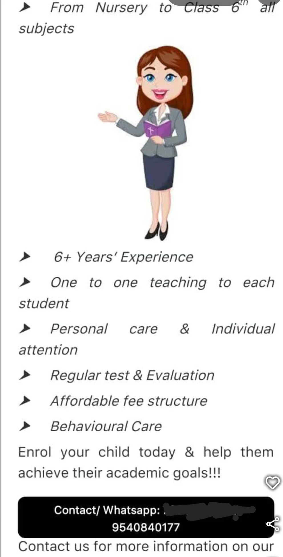 Tuition Classes Sector 10 A, upto 6th all subjects photo 2