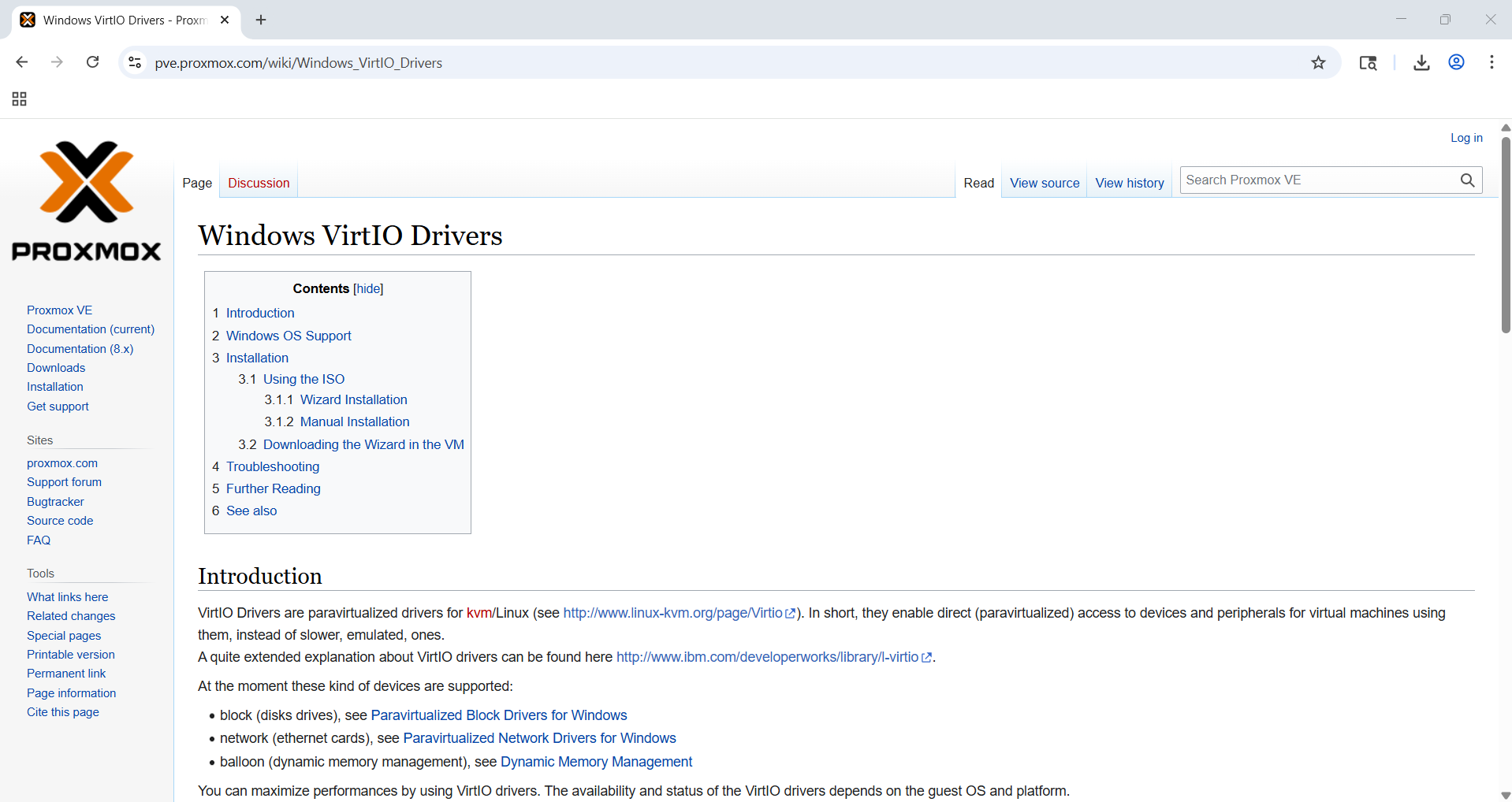 VirtIO drivers download page