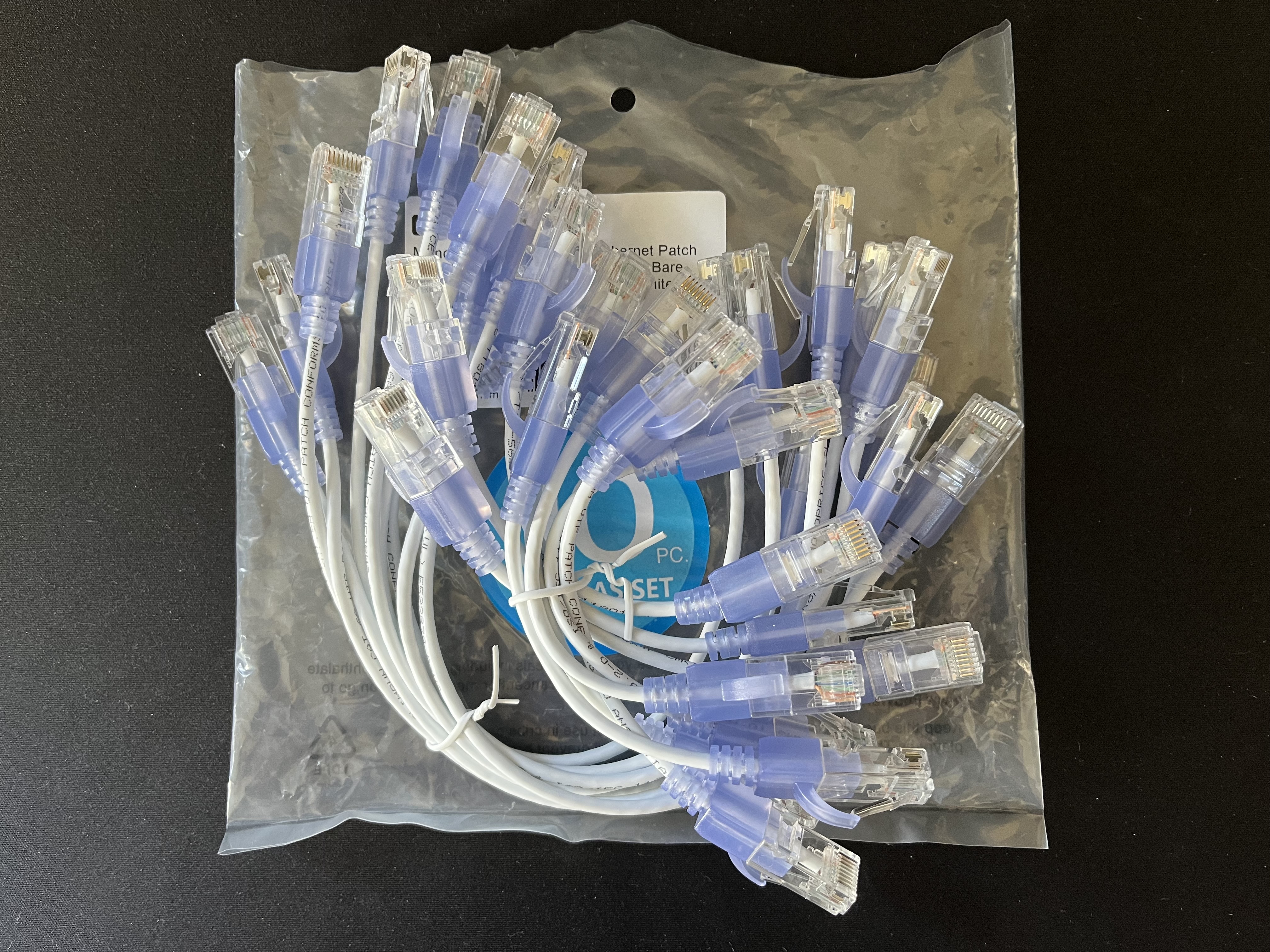 Monoprice Cat6A SlimRun series patch cables 0.5 ft and 1 ft