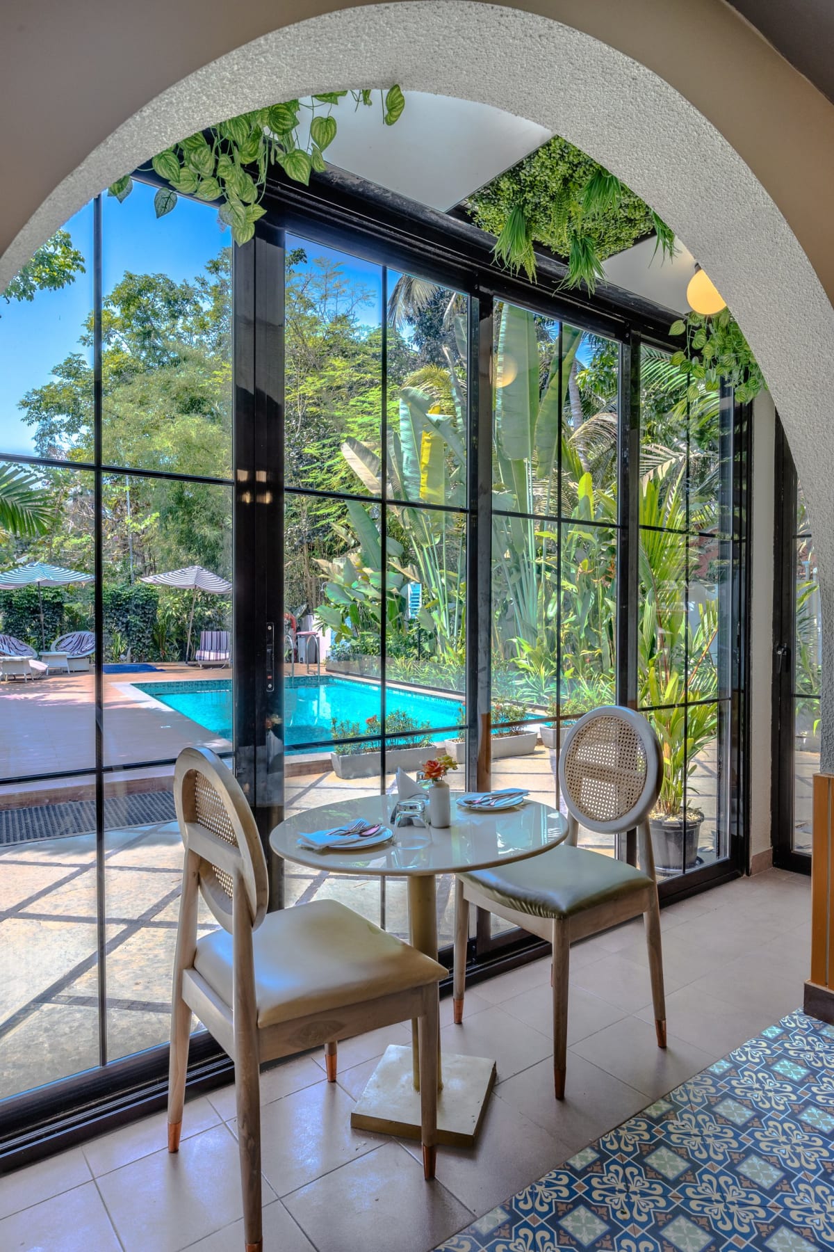 Goan Bliss Junior Suite | Spacious Boutique Suite with Living Room, Private Terrace, Shared Pool, Restro, Spa & Library