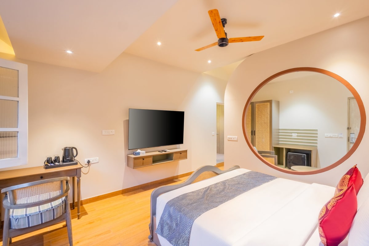Goan Bliss Deluxe Room | Boutique Resort Stay Near Varca & Benaulim Beaches with Pool, Restro & Library