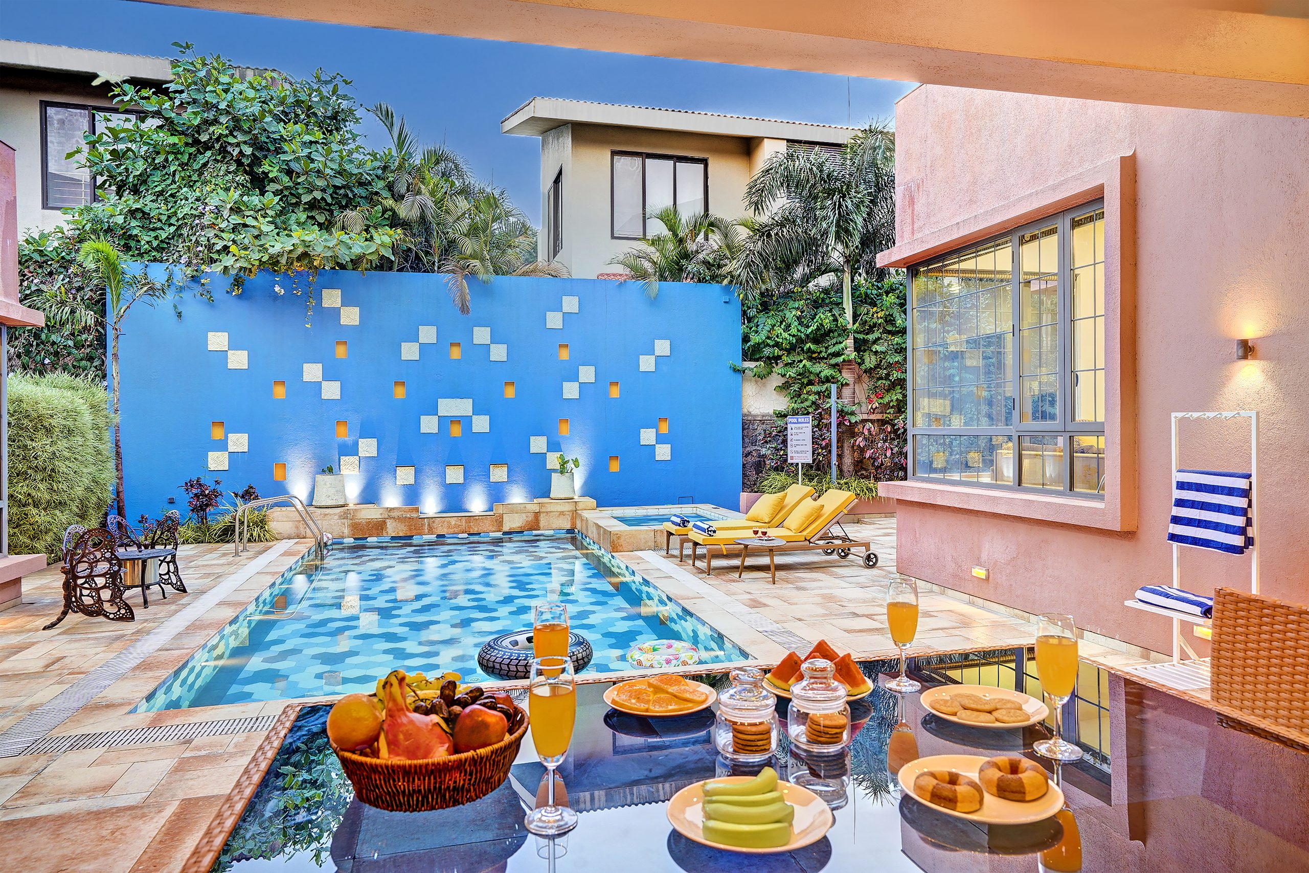 Outdoor spaces and pool at Villa 39 Lonavala