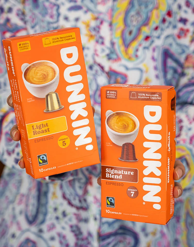 Dunkin' flavored espresso capsules.