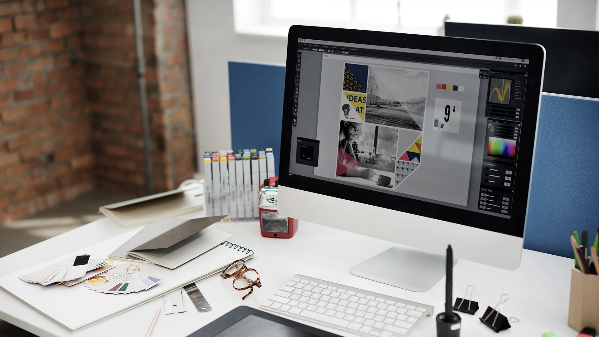 A designer's workspace.