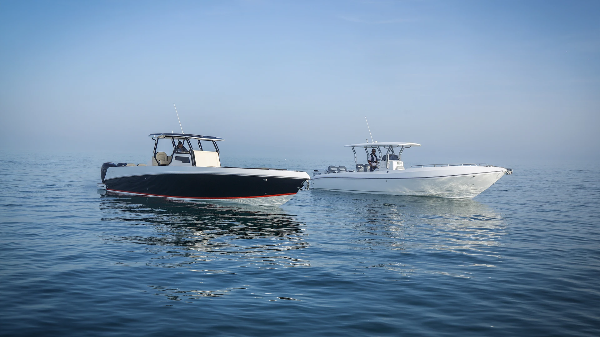 Some boats from Aldhaen Marine on the open sea