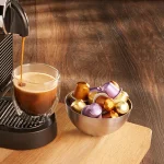 Dunkin' coffee machine and flavored espresso capsules.