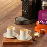 Dunkin' coffee machine and capsules.