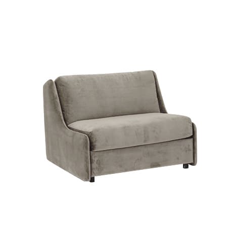 Grå velour sofa modul med to siddepladser og et stilrent design.