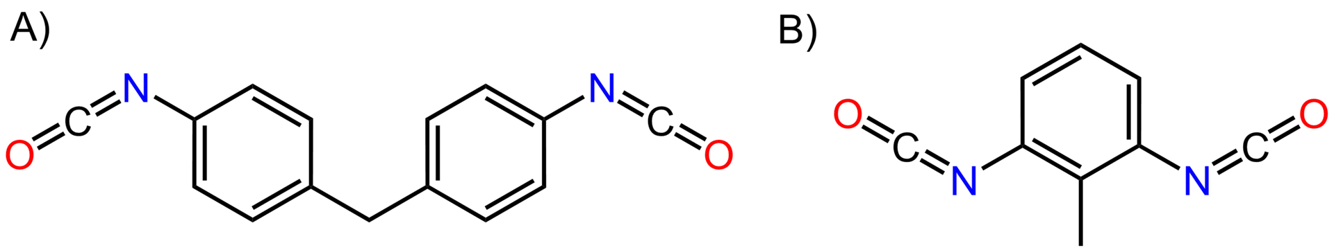 Rappresentazione molecolare di MDI e TDI
