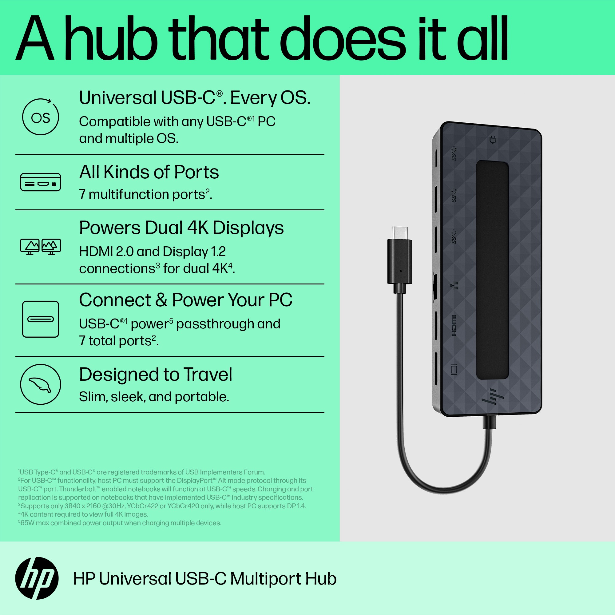 HP USB-C Hub 6-in-1