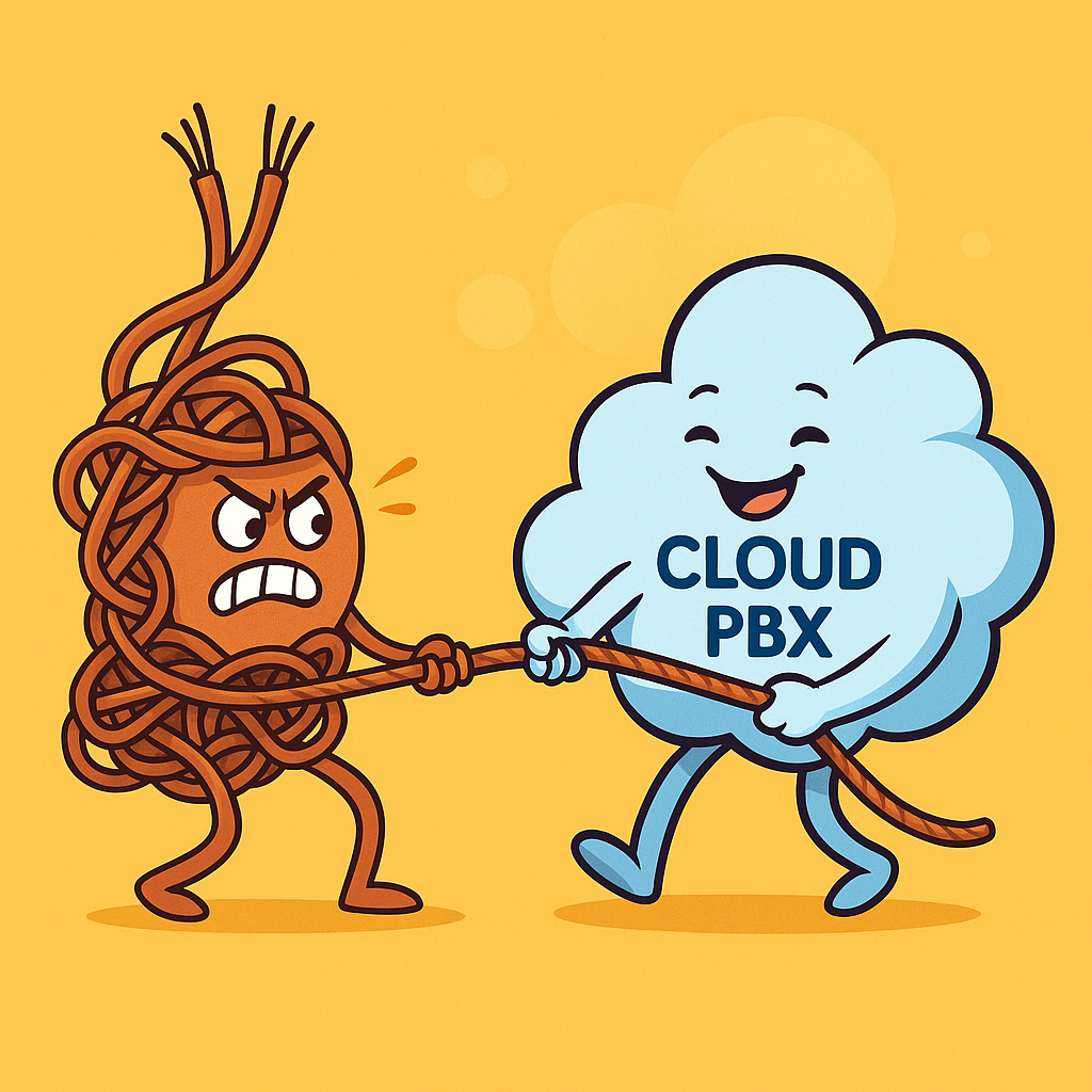 Old phone lines fighting a cloud PBX
