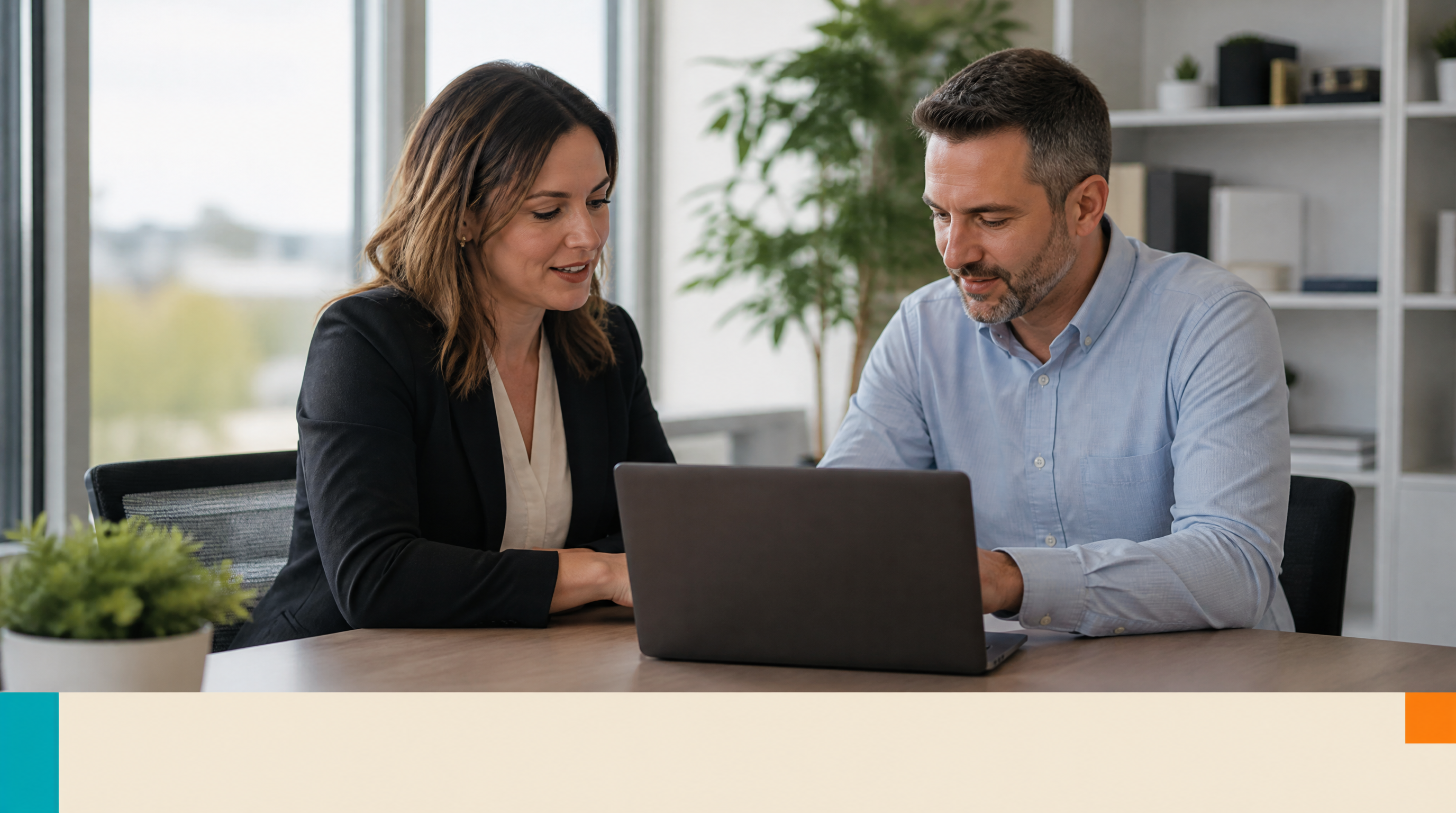How Property Management Firms Use AI Agents to Triage Maintenance Requests — Closing visual: A property manager and a Mainstream Digicom consultant sit acr