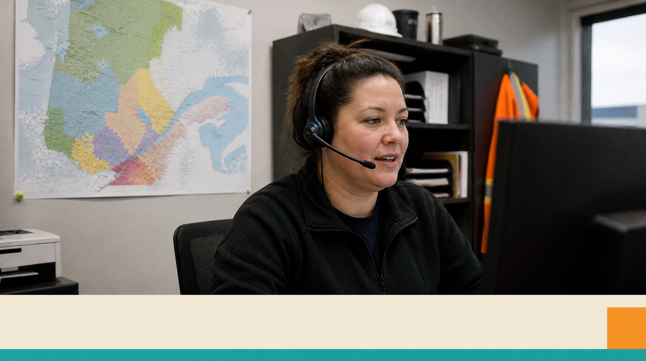 The AI Dispatch Coordinator: Qualifying Emergency Service Calls Before a Human Ever Picks Up — Supporting visual 2: A bilingual dispatcher speaking into a 