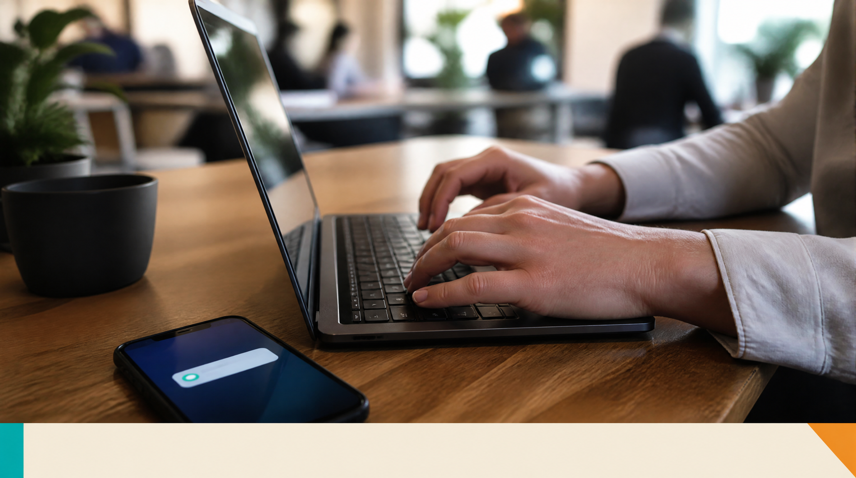 How AI Recruiting Agents Turn Intake Notes Into Qualified Candidate Shortlists — Supporting visual 1: Close-up of a person's hands typing on a laptop keybo