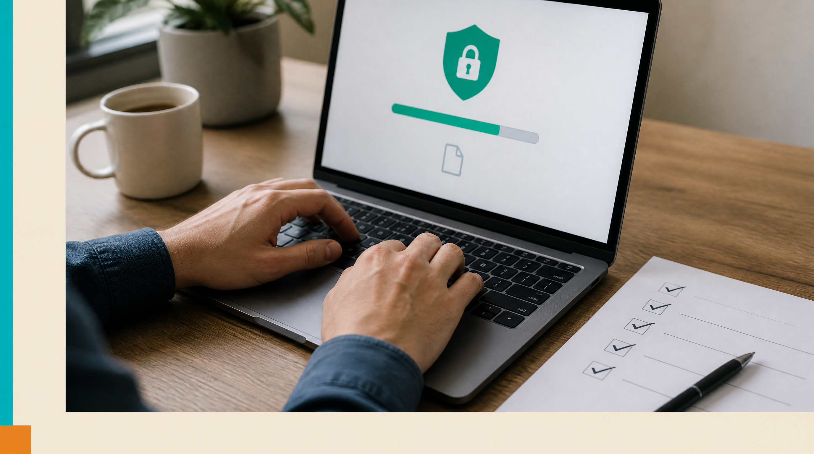 AI Client-Onboarding Agents for Accounting Firms: Document Collection Without the Email Chase — Supporting visual 1: Close-up of a person's hands typing on