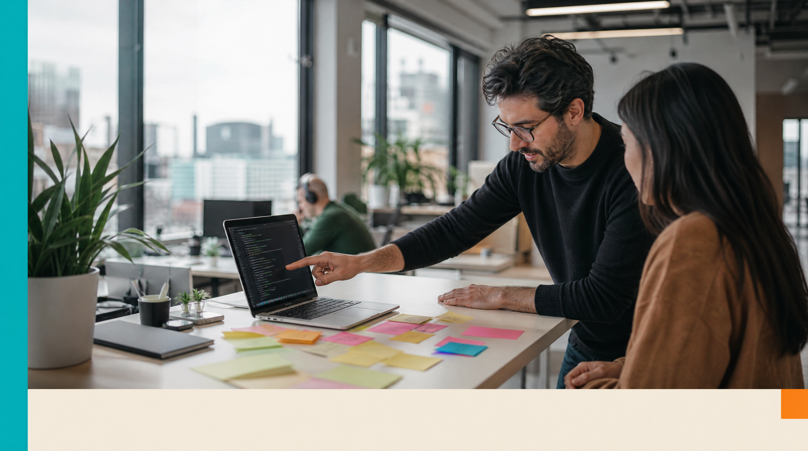AI Search Visibility for Montreal Small Businesses: The 2026 Playbook — Supporting visual 1: A web developer in his 30s in a bright Montreal open-plan offi