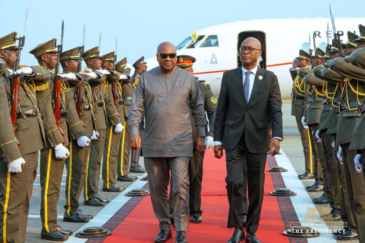 Mahama Arrives in Luanda for AU Peace and Security Summit