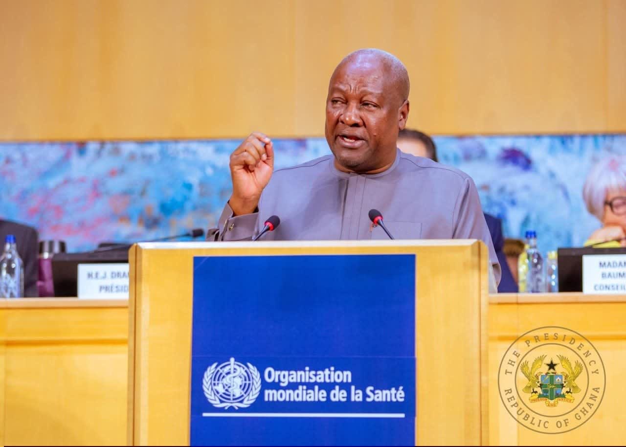 Mahama Warns Global Health Aid Cuts Threaten Africa’s Future at World Health Assembly