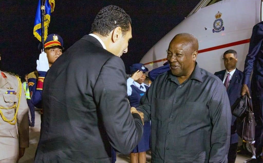 Mahama Arrives in Egypt for AU Mid-Year Summit