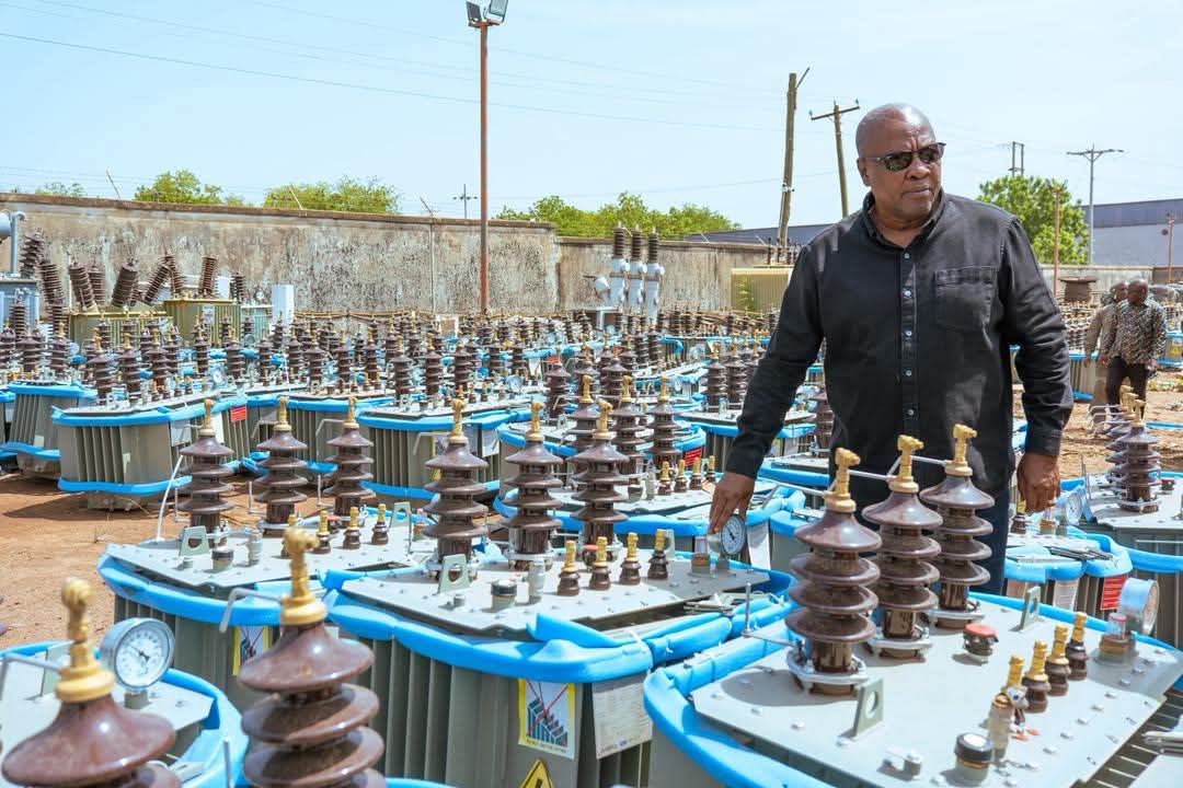Mahama Inspects New Transformers to Improve Power Supply