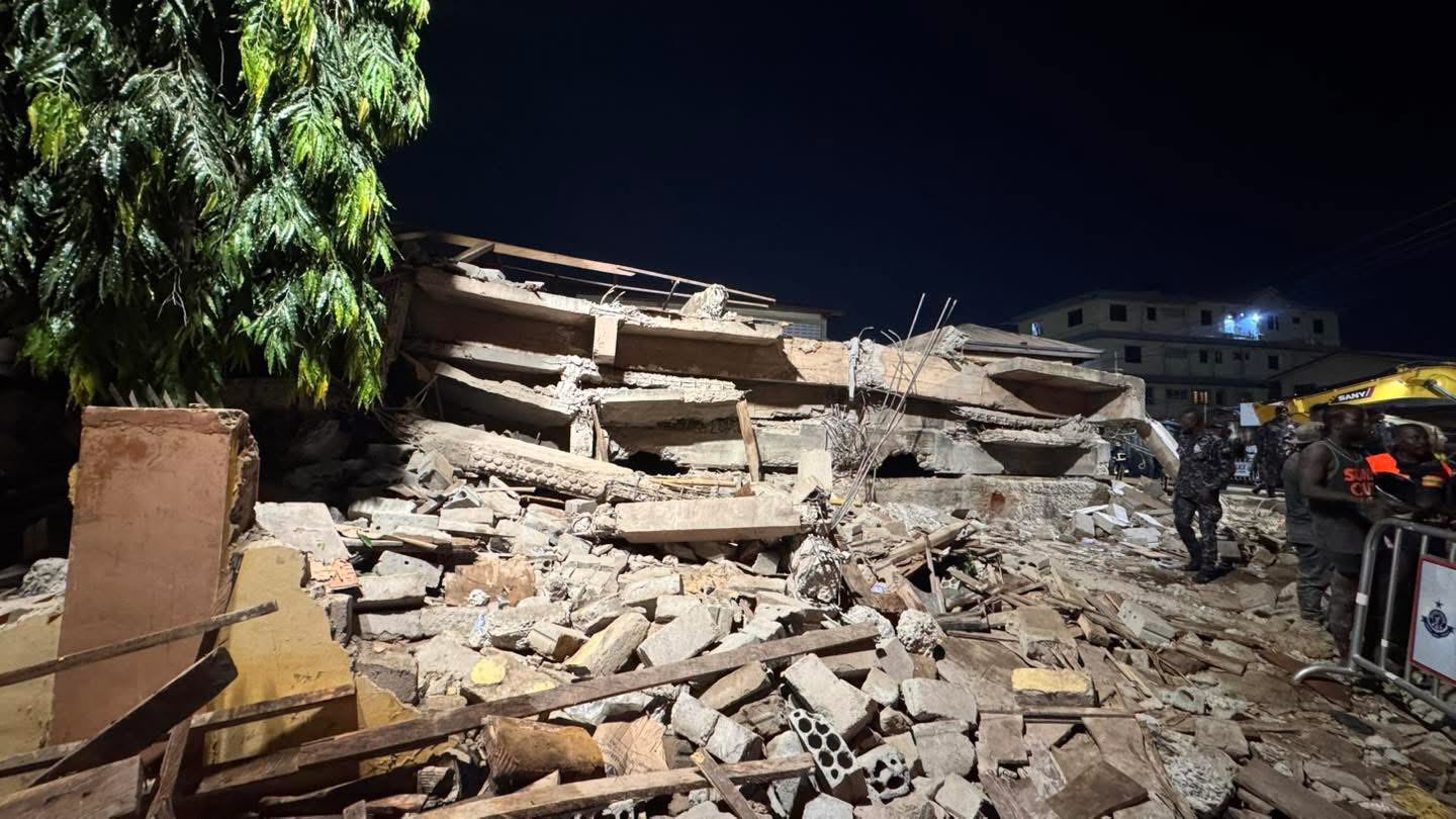 Accra New Town building Collapse kills 3, leaves 20 Rescued