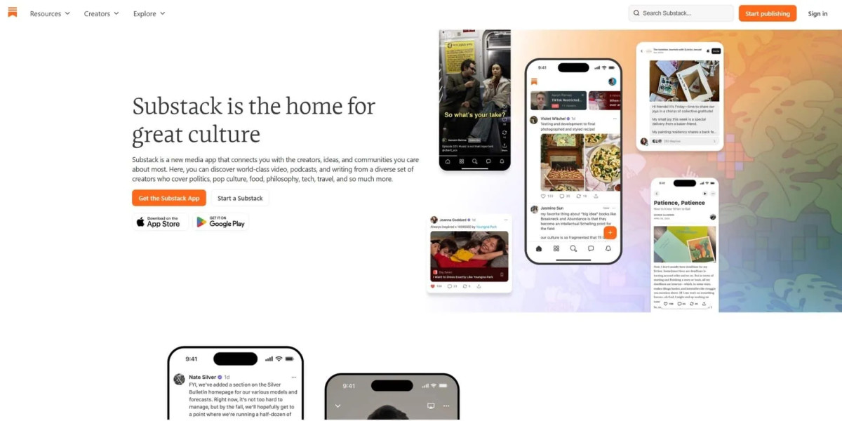 clean website design - Substack