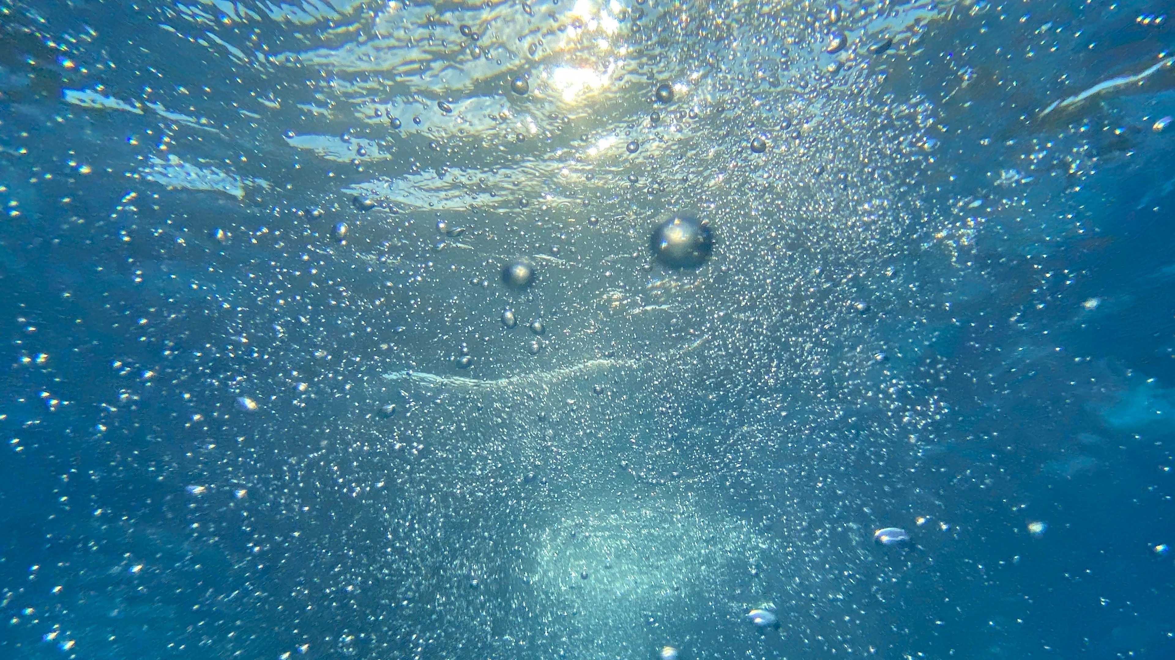 bubbles rising through water