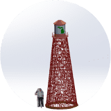 Michigan Poem Lighthouse Sculpture 26ft tall