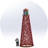 Michigan Poem Lighthouse Sculpture 26ft tall