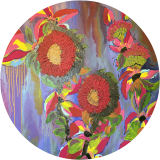 Crimson Red Sunflower & Bottle Rocket Liguria,Resilient Monstera Deliciosa,The Rainbow Goddess,A Bloom of Prosperity