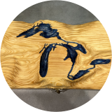 Carved Wooden Michigan Box