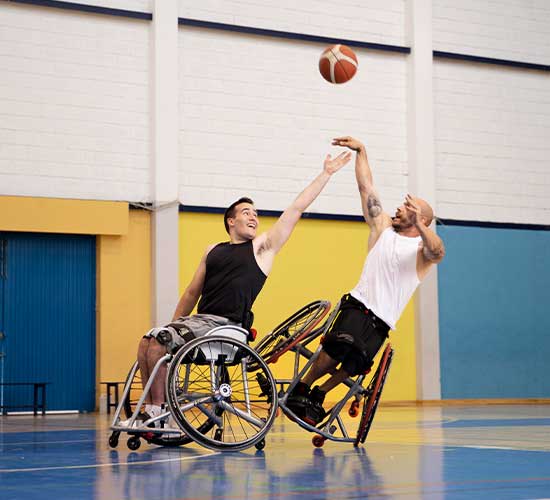 Veteran athletes competing in wheelchair sports
