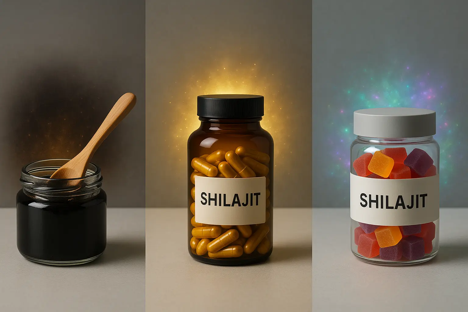 Featured image for Shilajit-Harz vs. Kapseln & Gummis: Was ist das Beste?