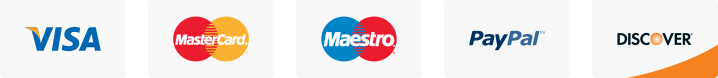Secure payment methods accepted: Visa, Mastercard, American Express, PayPal