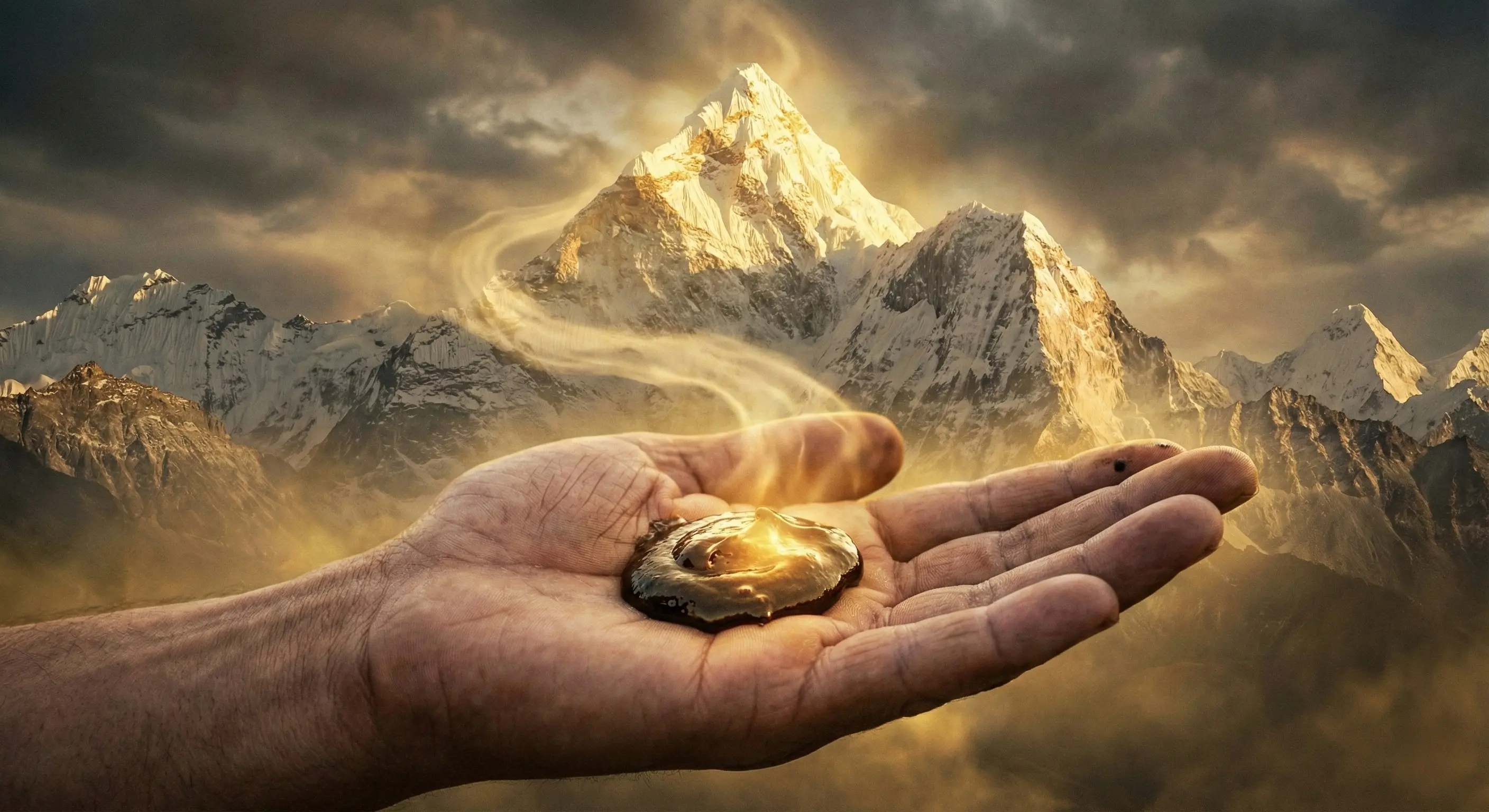Pristine Himalayan mountain range, the sacred source of pure Shilajit resin from GB Organics