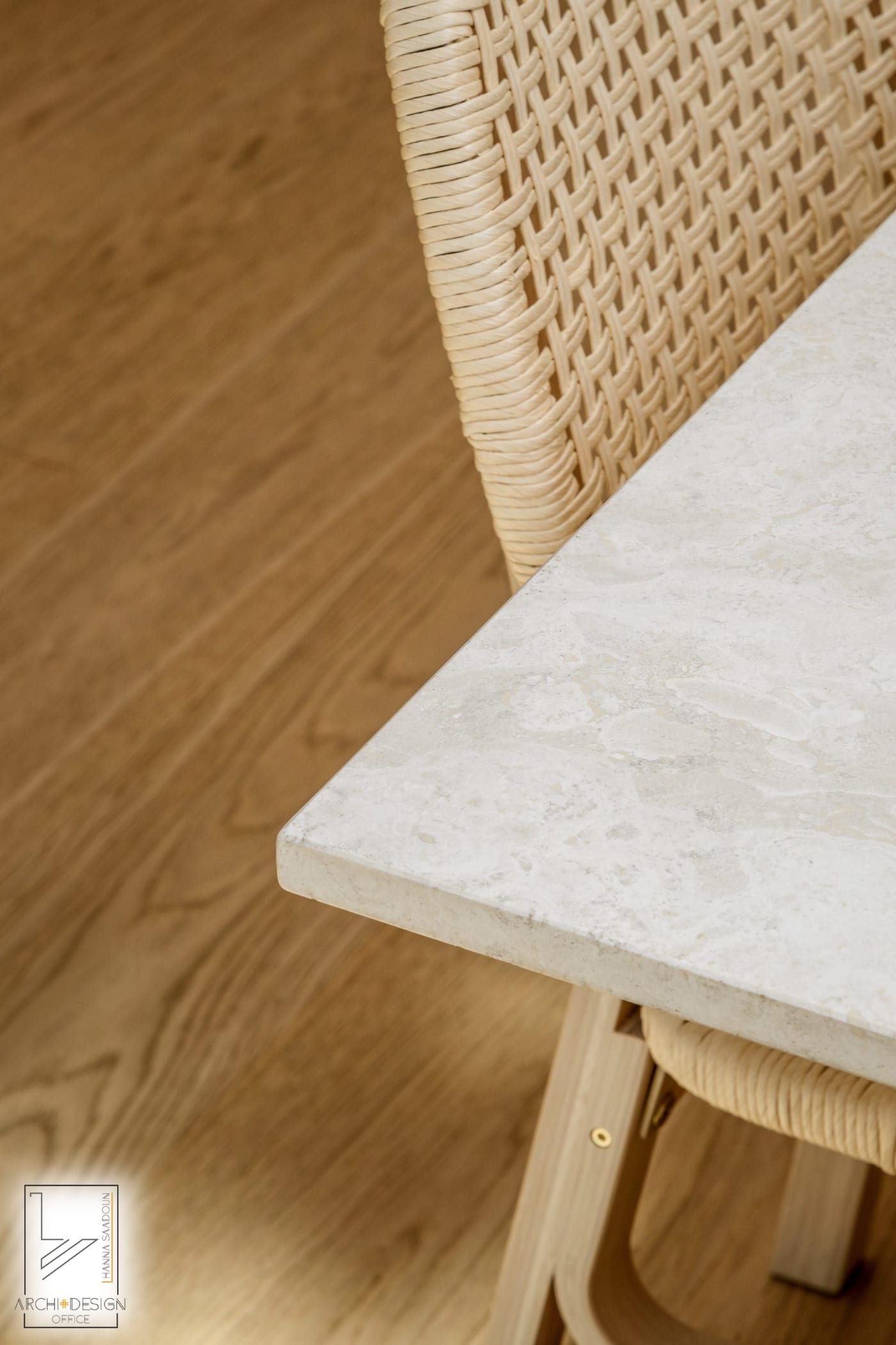 Dining detail — Hovevei Zion, interior design by Hanna Saadoun, Talbiya, Jerusalem