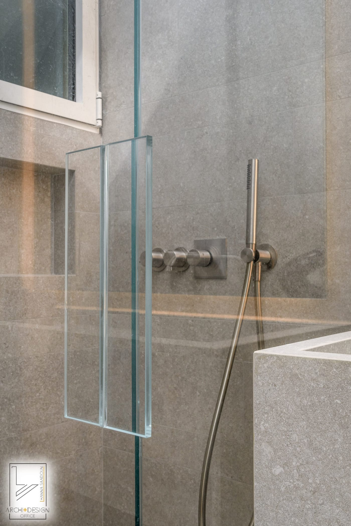 Bathroom detail — Hovevei Zion, interior design by Hanna Saadoun, Talbiya, Jerusalem