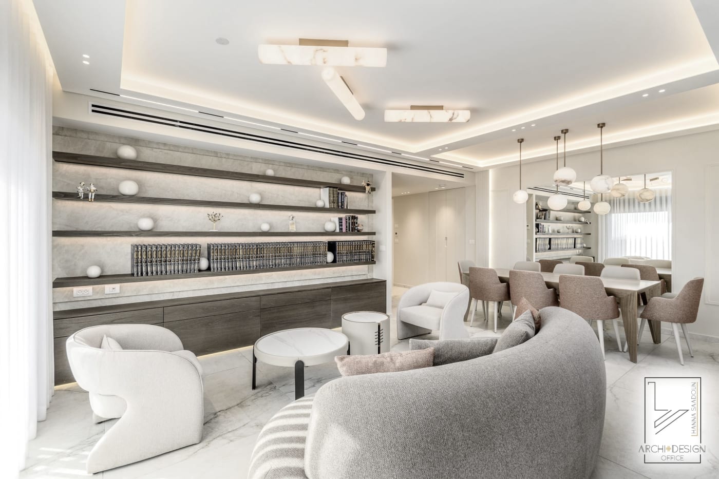 Living room — Mishkenot Ha'Uma, interior design by Hanna Saadoun, Rova Chutz, Jerusalem
