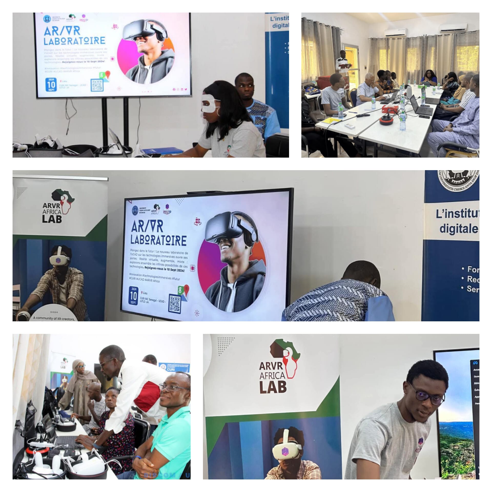 Scenes from the ARVR Africa lab at UCAD, Dakar