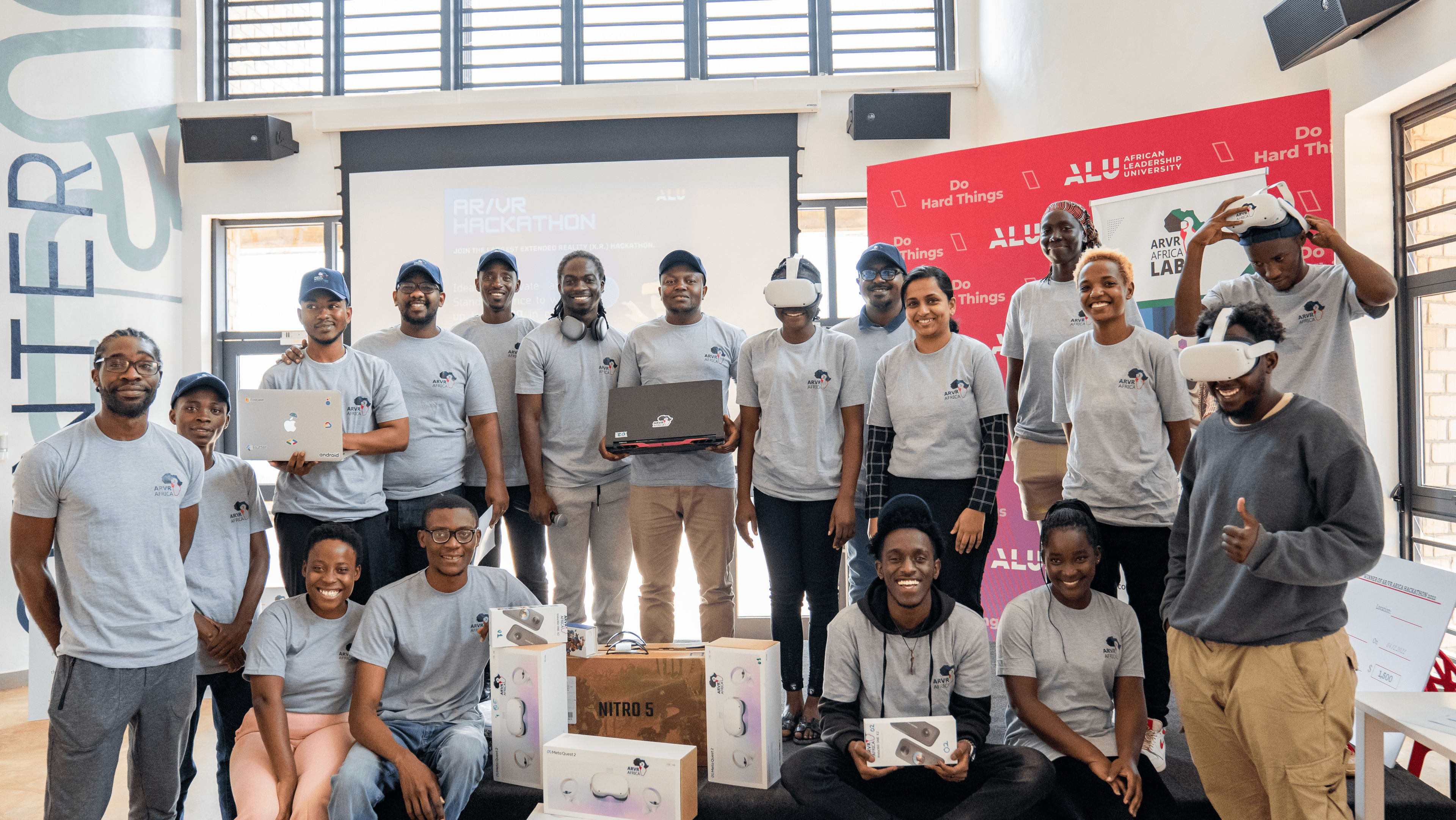 The community at the ARVR Africa Kigali lab, African Leadership University