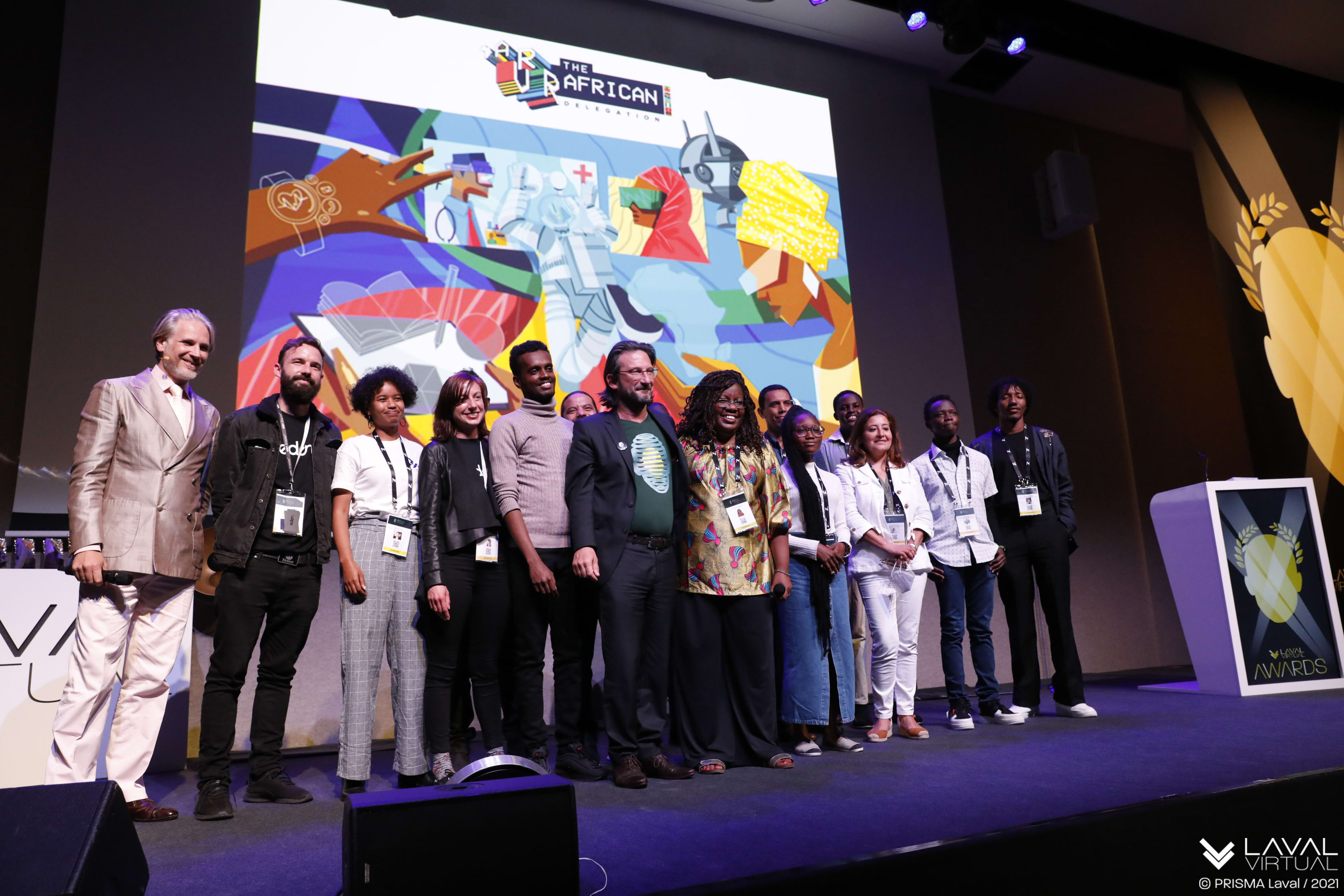 The African delegation on stage at Laval Virtual 2021