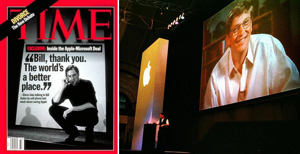 잡스와 게이츠의 화해 장면