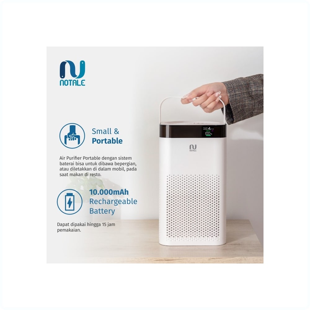 Jual Notale Air Purifier Travel Series Rechargeable Hepa 13 Uv Killer