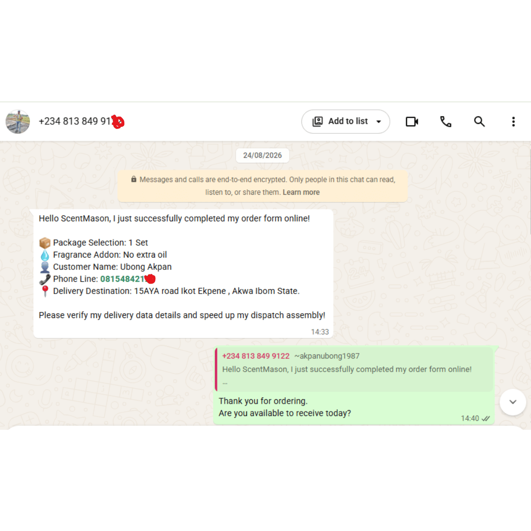 Customer order and delivery evidence